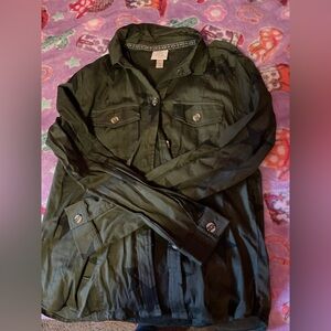 Knox Rose Embroidered Top - Olive and Multicolor